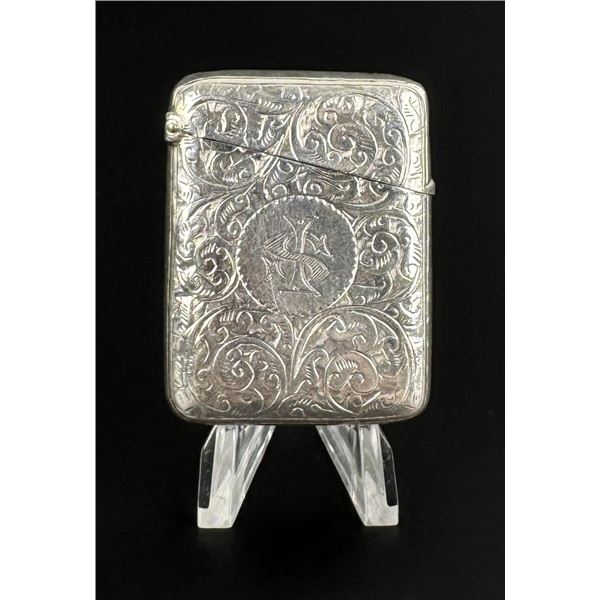 Victorian Sterling Match Safe Vesta Case