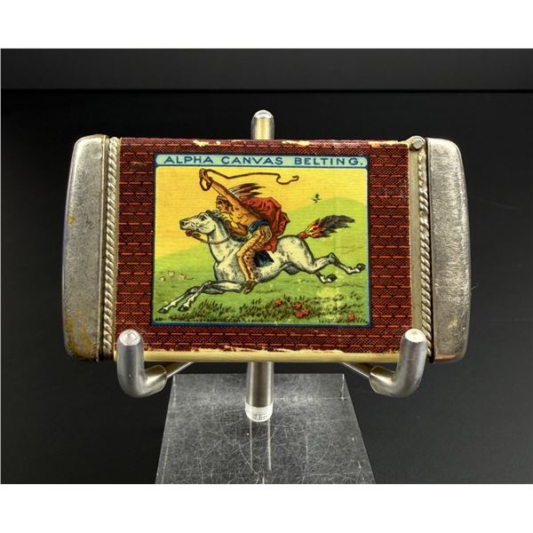 Alpha Canvas Belting Celluloid Vesta Match Case
