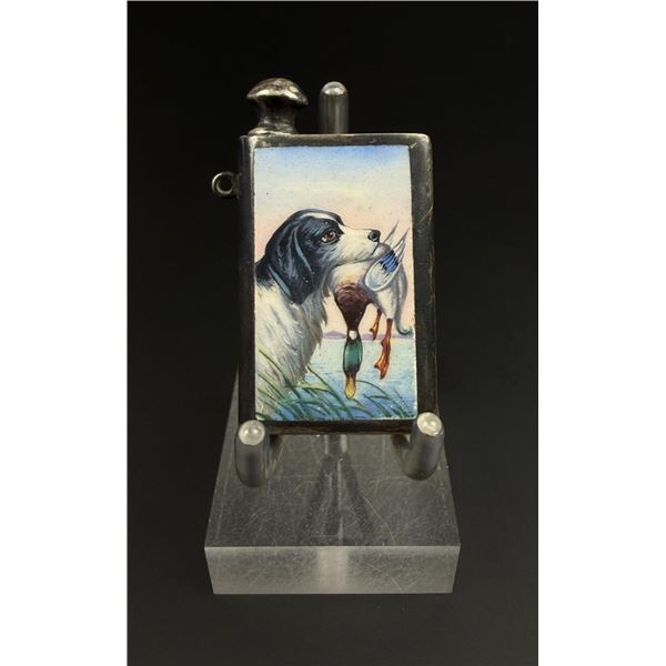 Duck Hunting Dog Enamel Pocket Striker Lighter