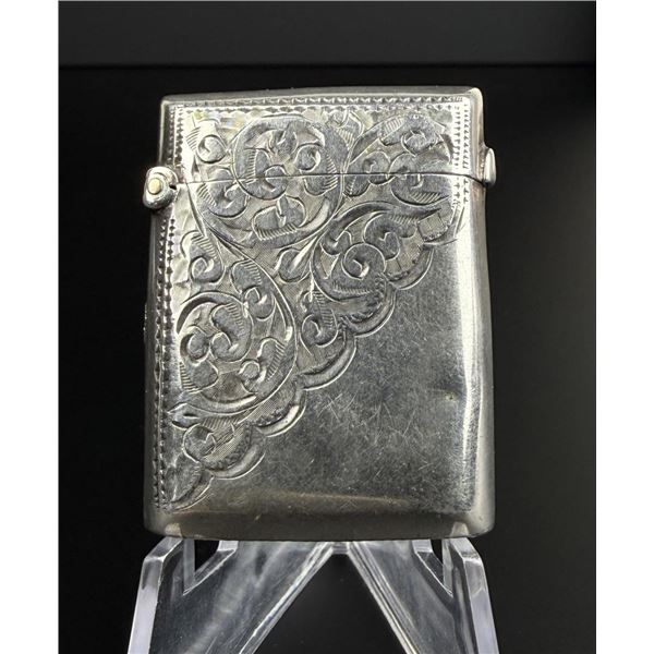 Edwardian Sterling Match Safe Vesta Case