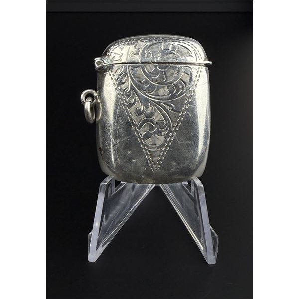 Edwardian Sterling Match Safe Vesta Case