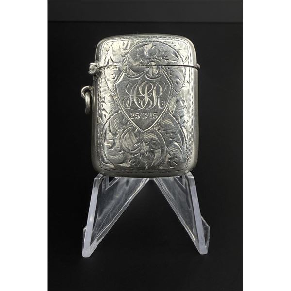 Edwardian Sterling Match Safe Vesta Case