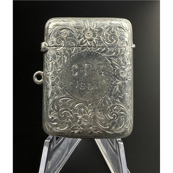 Victorian Sterling Silver Match Safe Vesta Case