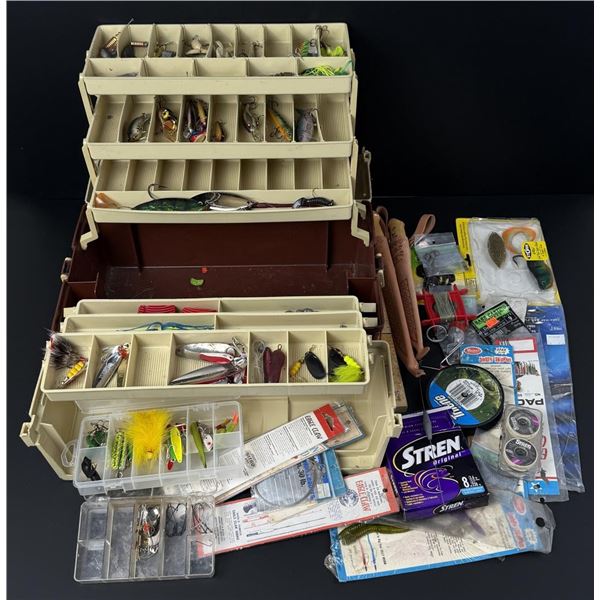 Vintage Fishing Tackle Box and Contents