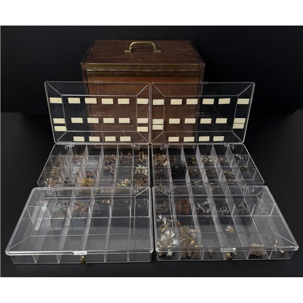 Montana Wood Fly Fishing Chest and Flies