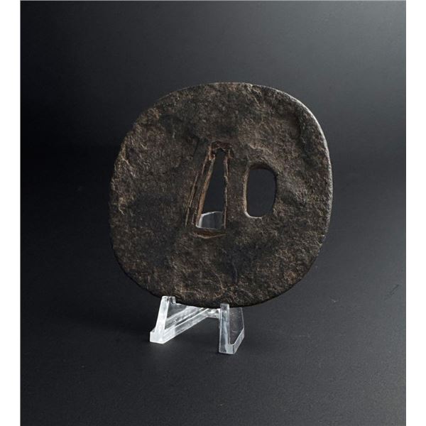 Antique Japanese Samurai Sword Iron Tsuba