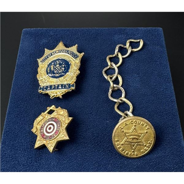 New York California Police Badges and Button