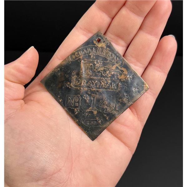 Charleston South Carolina Drayman Slave Tag Badge