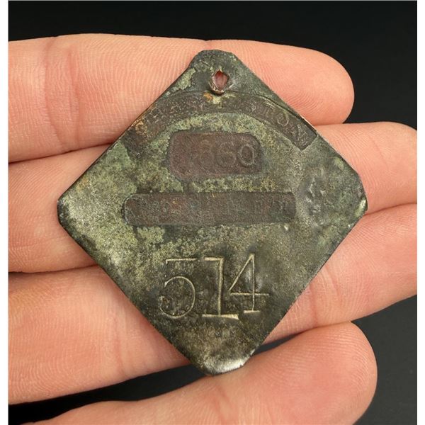 Charleston South Carolina Slave Tag Badge