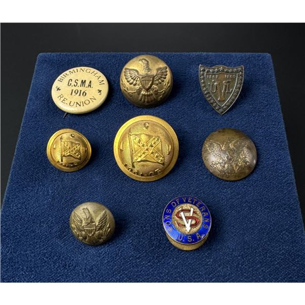 Civil War Confederate Union Veteran Buttons