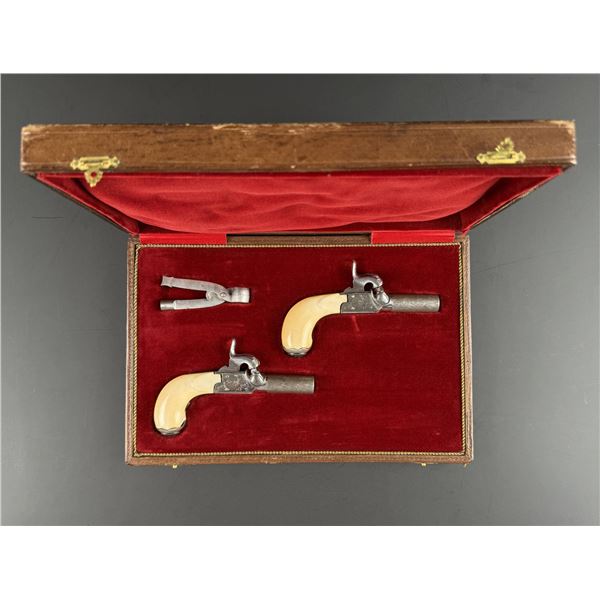 .40 Caliber Liege Derringer Muff Pistol Set