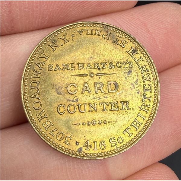 Samuel Hart and Co Card Counter Gaming Token