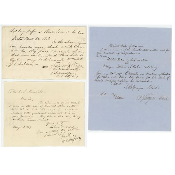 1850s Barque Island of Cuba Legal Documents