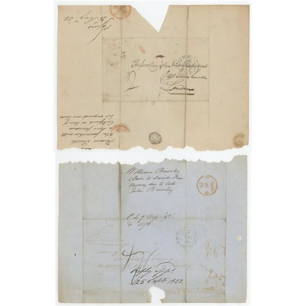 1850 Military Prize Money Letters and Envelopes