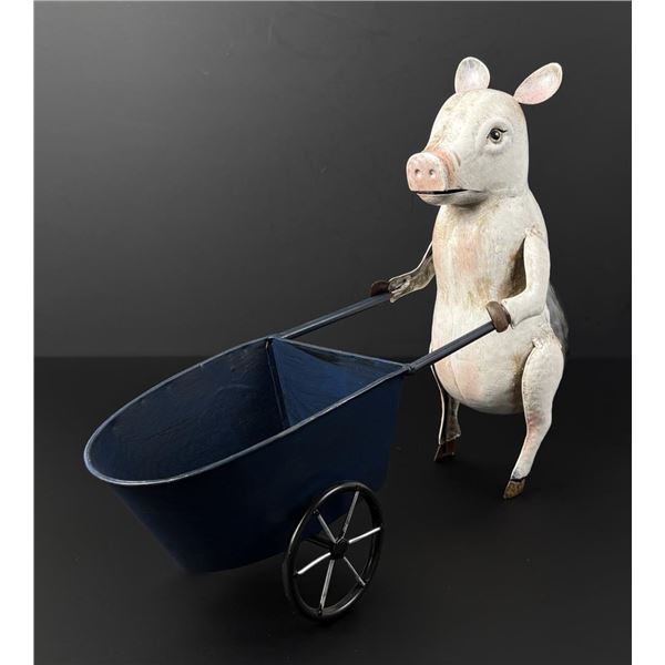 Decorative Tin Metal Garden Pig Planter