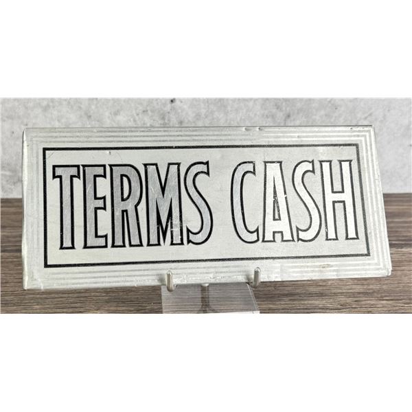 Art Deco Terms Cash Aluminum Sign