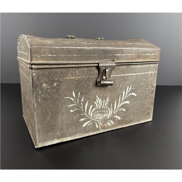 19th Century Tole Painted Tin Document Box