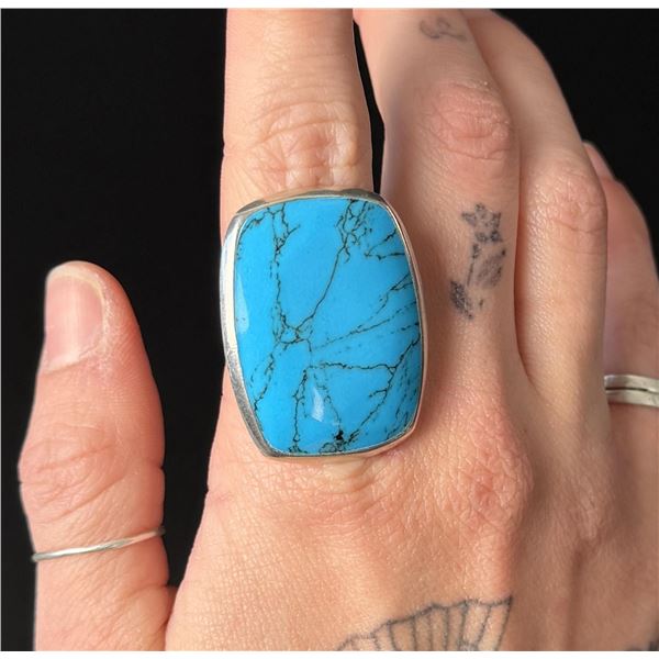 Taxco Mexico Sterling Silver Turquoise Ring