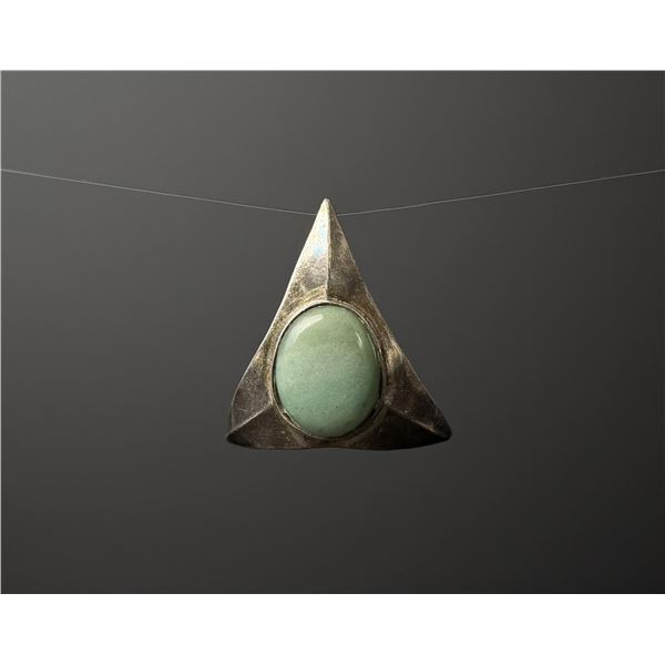 Sterling Silver Green Aventurine Triangle Pendant