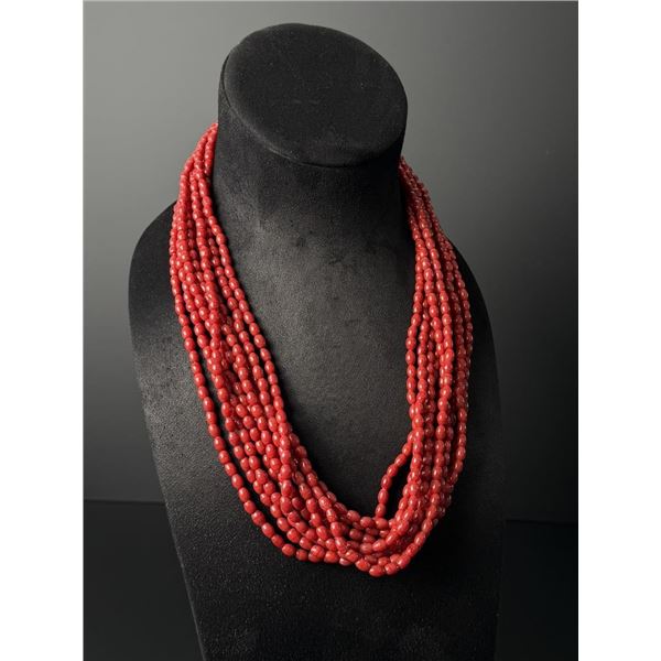 Red Glass Beaded Necklace