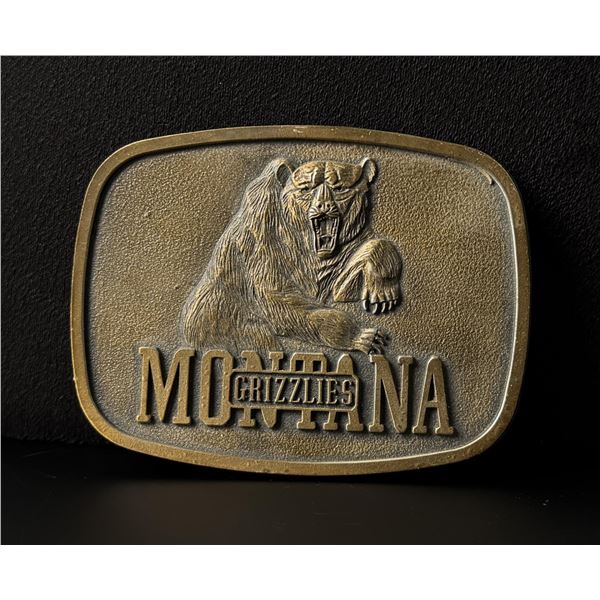 University of Montana Grizzlies Brass Belt Buckle