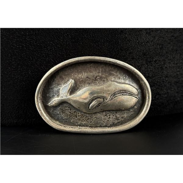 James Breakell Sterling Silver Whale Belt Buckle