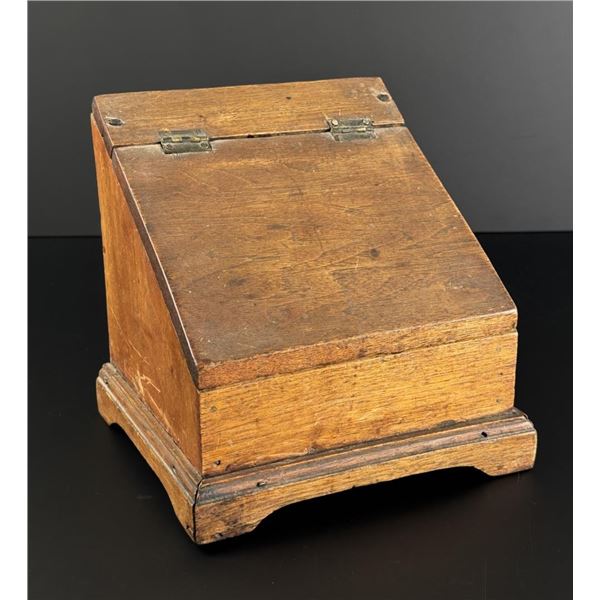 Country Primitive Slant Top Wood Salt Box