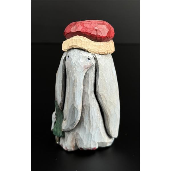 Folk Art Hand Carved Christmas Elephant