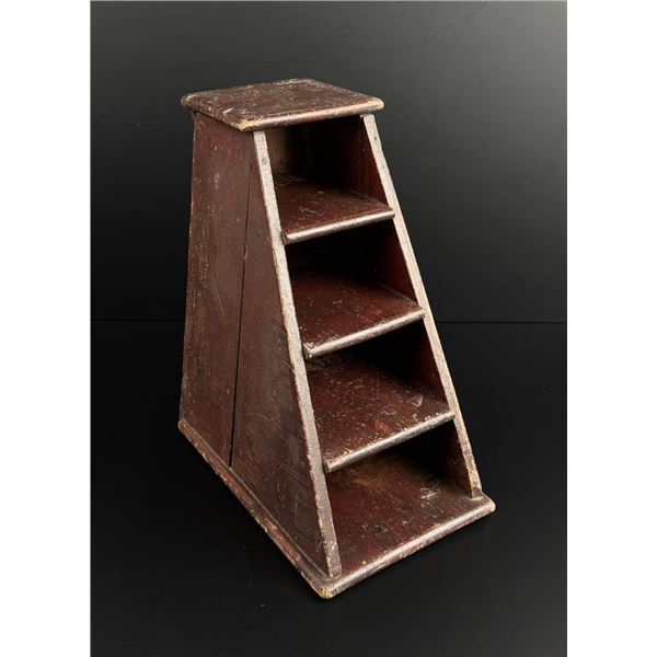 Red Painted Country Primitive Tiered Store Display