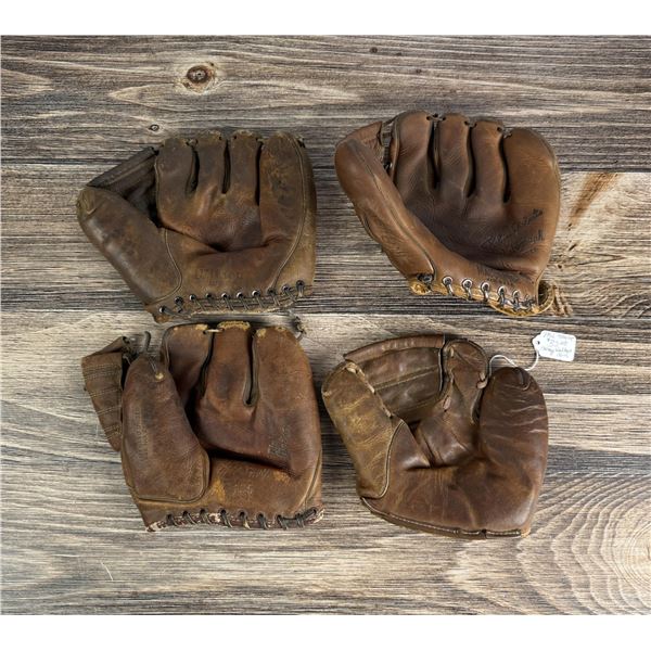 Collection of Vintage Baseball Gloves