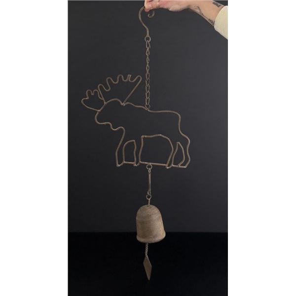 Montana Folk Art Moose Bell Wind Chime