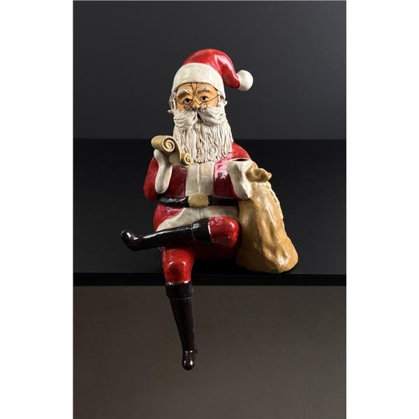 Signed Ceramic Santa Claus Shelf Sitter