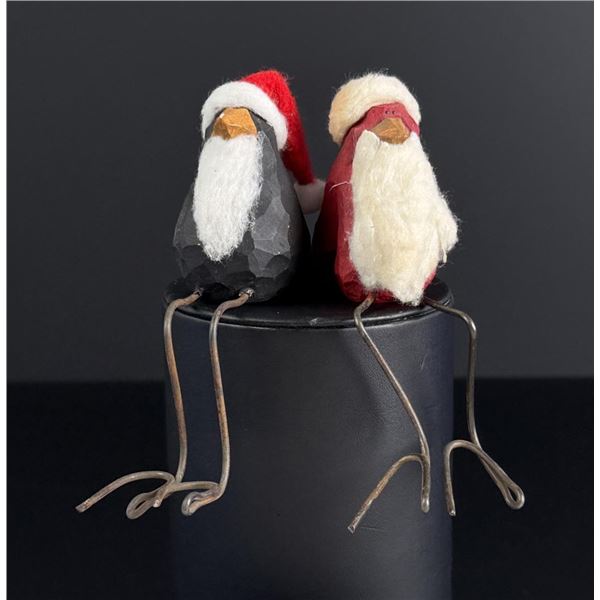 Carved Christmas Penguin Shelf Sitter Decorations