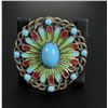 Image 1 : Victorian Cloisonne Enameled Belt Buckle