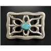Image 1 : Navajo Sterling Turquoise Tufa Cast Belt Buckle