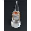 Image 1 : Navajo Sterling Silver Gold Filled Agate Ring