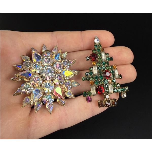 Weiss Rhinestone Costume Jewelry Brooches