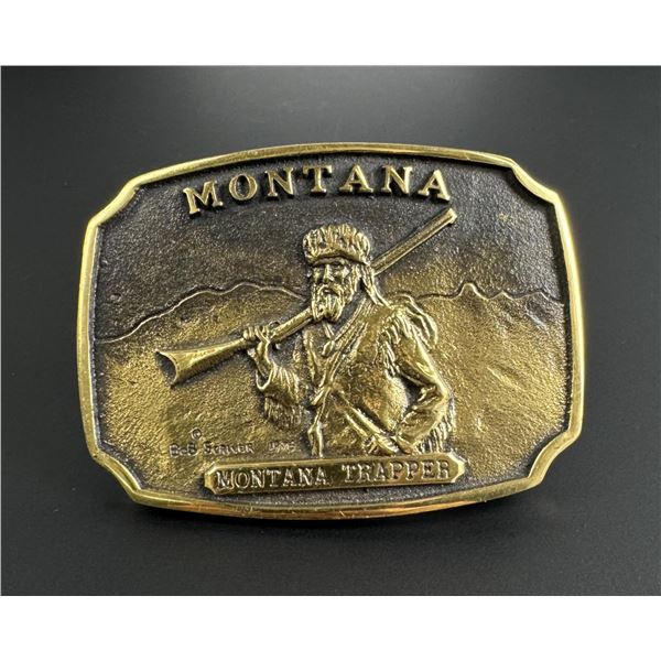 Bob Scriver Montana Trapper Belt Buckle