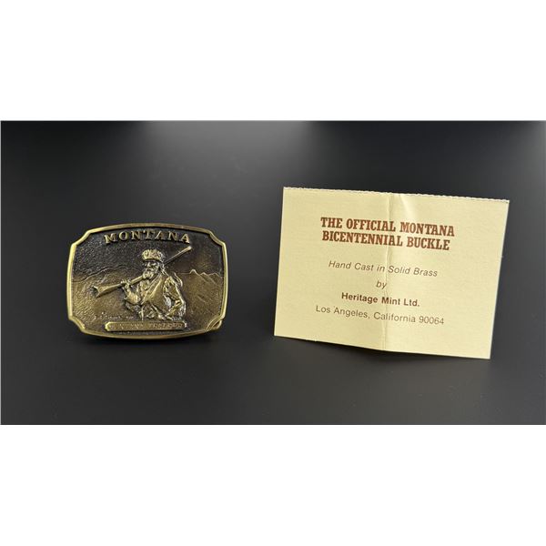 Bob Scriver Montana Trapper Belt Buckle