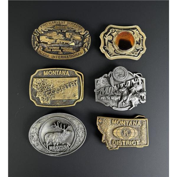 Montana and Cowboy Western Belt Buckles