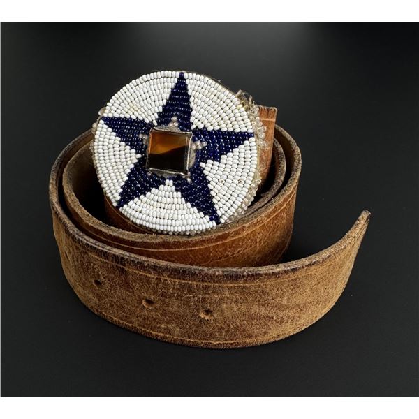 Native American Indian Beaded Belt Buckle
