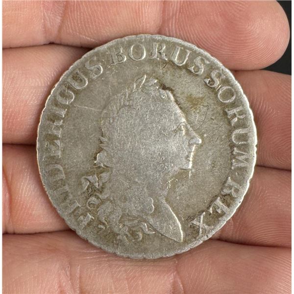 1786 B Prussian Silver Taler Coin