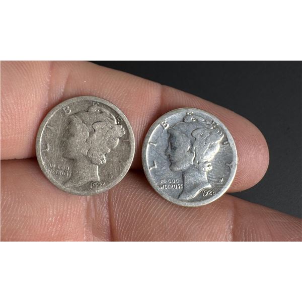 1921 1928 S Mercury Silver Dimes