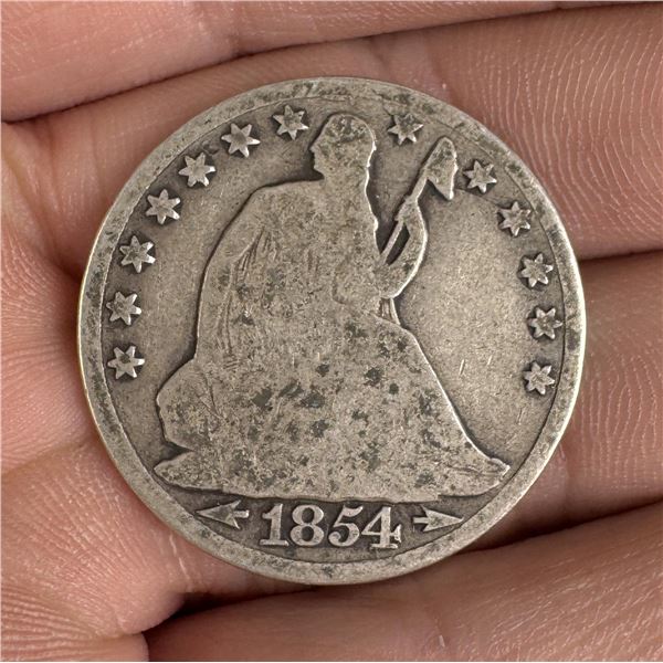 1854 O Seated Liberty Silver Half Dollar