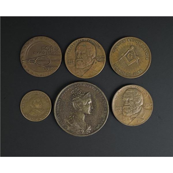 Collection of Copper Tokens and Medals
