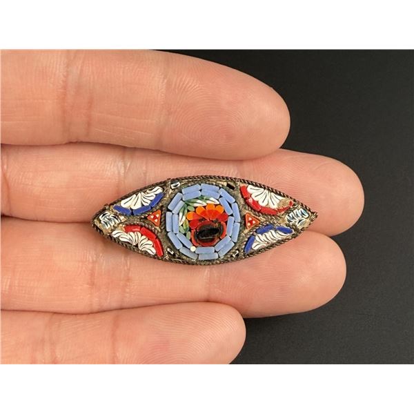 Micro Mosaic Italian Floral Brooch