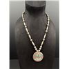 Image 1 : Navajo Sterling Silver Chip Inlay Sunface Necklace