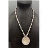 Image 3 : Navajo Sterling Silver Chip Inlay Sunface Necklace