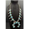 Image 1 : Navajo Sterling Turquoise Squash Blossom Necklace