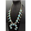 Image 2 : Navajo Sterling Turquoise Squash Blossom Necklace